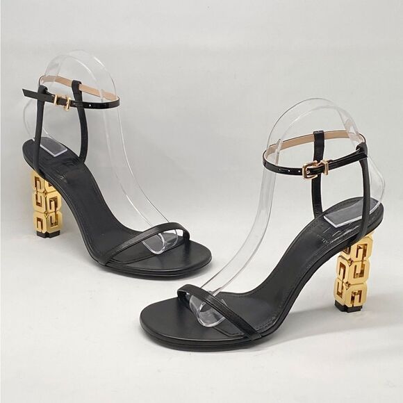 Givenchy G Cube Sculptural Heel Leather Sandals size 37 - Picture 7 of 13